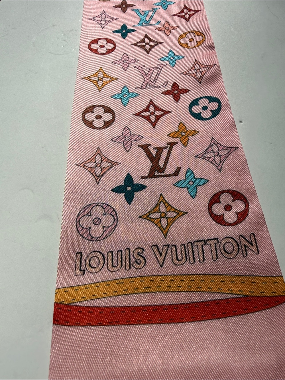 Pink and Brown Hot Air Balloon Silk Scarf Accent - Picture 11 of 12